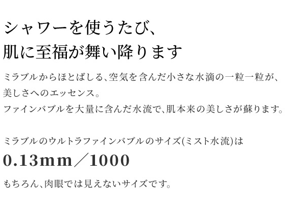 シャワーを使うたびに、肌に至福が舞い降ります